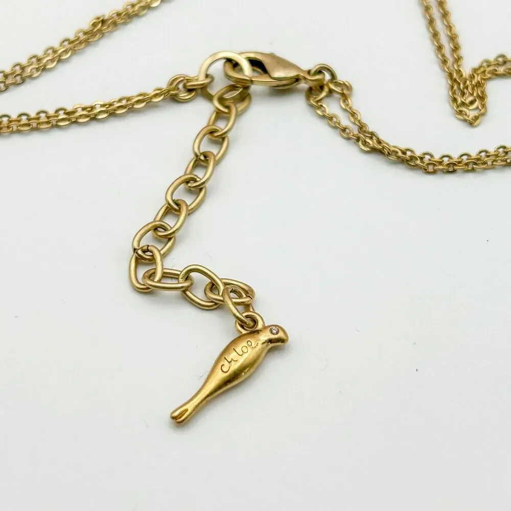 Chloe + Isabel Gold Tone Green Gilded Reeds Aventurine Pendant Necklace 30-33